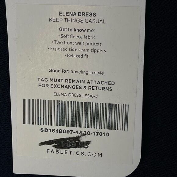 NWT Fabletics Elena Sweatshirt Dress (Navy Blue) - SS (0-2) - Picture 7 of 8